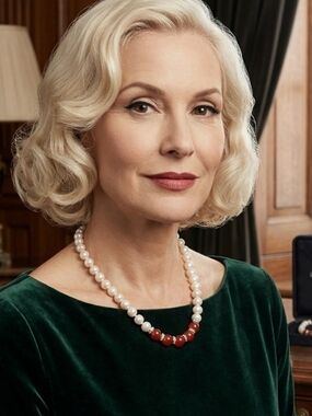 White Freshwater Pearl Necklace with Red Bead Accents